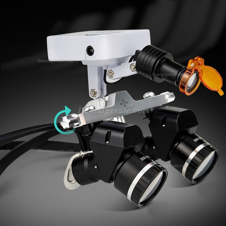 WJ YWJ-MG11U 3.0X-5.0X Dental Flip-up Ergonomic Lupenbrille (Aluminiumrahmen, Einstellbare Vergr&ouml;&szlig;erung) mit Lupenbrille Licht Zahnarzt
